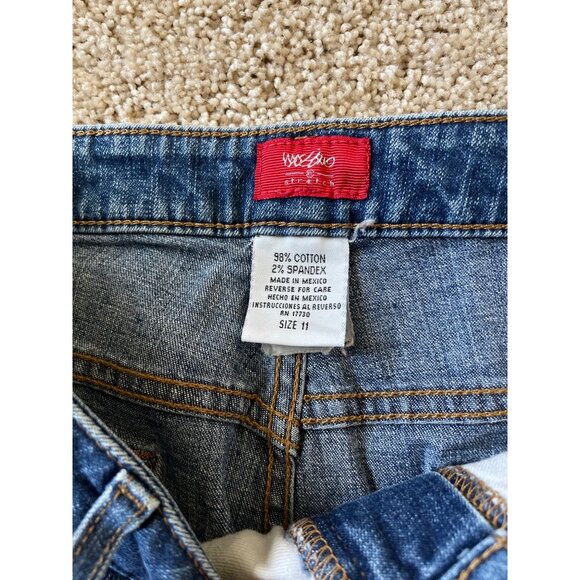 Mossimo Women's Wide Leg Flare Cotton Y2K Jeans Size 11 Blue Low Rise Denim - Picture 7 of 8